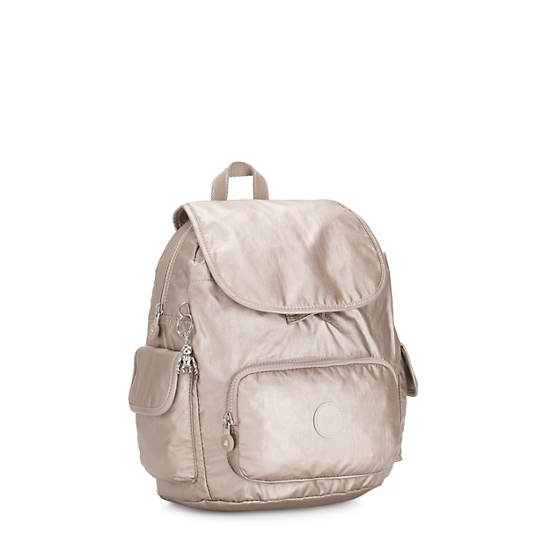 Kipling City Pack Small Metallic Ryggsäck Beige | SE 1700FD